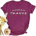 Women Thanksgiving T Shirt Thankful Shirts Thanks Letter Print Shirt Casual Holiday Short Sleeve Tops XL