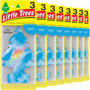 LITTLE TREES Air Fresheners Car Air Freshener. Hanging Tree Provides Long Lasting Scent for Auto or Home. Fire Rainbow, 24 Air Fresheners (4 Count (Pack of 6))