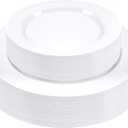 SETUP 60-Piece White Plastic Dinnerware Set  30 10.25" Dinner & 30 7.5" Salad Plates  Heavy-Duty Disposable for Weddings, Catering, Parties