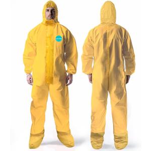 Andes Chemical Protection Coveralls, Hazmat Suits, Sealed Seam Chemical Protection Suits with Attached Boots and Hood (Large)