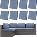 8Pcs Outdoor Cushion Covers, Patio Cushion Covers,Stretch Elastic Slipcovers, Replacement Washable & Reusable Furniture Protector for Patio Couch (Grey Blue,Cover Only)