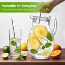 Small Clear Plastic Pitcher with Lid (72 oz), Unbreakable Water Pitcher with Handle, Fridge Jug, BPA-Free, Shatter-Proof, Great for Iced Tea, Sangria, Lemonade, Juice, Milk, and More