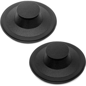 (2 Pack) Exact Replacement for InSinkErator STP-PL/STPPL Black Rubber Sink Stopper for Garbage Disposal  Compatible with Standard 3-1/2" Drains from Kohler, Waste King, Whirlpool, and More (Black Sink Stopper)