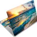 Laptop Skin Sticker Decal,12" 13" 13.3" 14" 15" 15.4" 15.6 inch Laptop Skin Sticker Cover Art Protector Notebook (2 Wrist Pad Skins Included), Decorative Removable, Sunset Beach