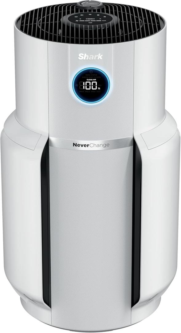 Shark Air Purifier for Home with NeverChange(5-Year) HEPA Air Filter, 1400 sq. ft. for Powerful Multi-Room Purification, Filters Smoke, Captures 99.98% of Particles & Dust, HP302, White