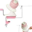 Yarn Ball Winder for Crocheting: Yarn Winder for Crocheting & Yarn Spinner for Knitting Hand Operated (Pink)