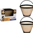 GoldTone Brand Reusable No.4 Cone Style Replacement Cuisinart Coffee Filter replaces your Permanent Coffee Filter for Cuisinart Machines and Brewers (2 Pack)