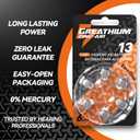 Hearing Aid Batteries Size 13, 60 Pack, Zinc Air 1.45v, Easy Open & Long Lasting