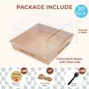 NPLUX 20 Pack Small Cake Boxes Charcuterie Boxes Mini Cake Containers With Lids For 4-6-inch Cake Pudding Sandwich Pie Bakery Dessert(Brown 7x7x4 inch)