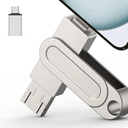 512GB Qainerly Photo Stick for Phone Flash Drive, 4in1 Memory Stick for Photos and Videos USB Stick External Storage Compatible for iPhone/iPad/Android/PC