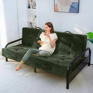 MAXYOYO Foldable Mattress, 8-Inch Tufted Futon Mattress with Handles, Full