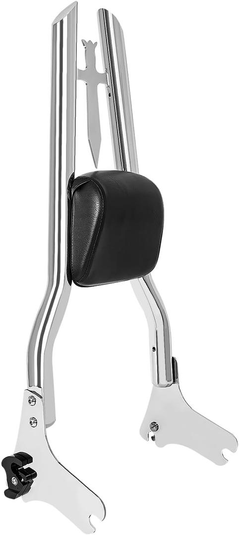 Detachable 29" Height Sissy Bar Passenger Backrest Rear Pad Compatible for Harley Touring 97-08 Road King Street Glide Road Glide Electra Glide Equipped with Required Docking Kits Chrome