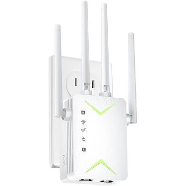 Powerful WiFi Extender Signal Booster, Up to 15,000 Sq Ft & 60 Devices, Whole Home Coverage Internet Repeater Works with Any Router | Plug and Play
