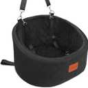 Lealchum Dog Car Seat for Small Dogs Up to 30 Lbs,Ultra Soft Fabric Fill in Comfy Memory Foam,Happy Pet Ride,2 Safety Dog Leashes,Fully Detachable and Washable,Anti Slip Base(Black)