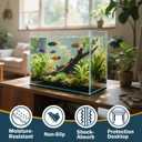 2 Packs 23.6 x 15 Inch Aquarium Fish Tank Leveling Pad, 6mm Thick Foam Fish Tank Mat Non-Slip Neoprene Foam Shockproof Easy Cut for Water Stable Floor Protection Black