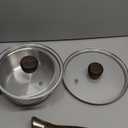 CAROTE Tri-Ply Stainless Steel Sauce Pan with Detachable Handle,1.5QT Sauce Pan,2QT & 3QT Saucepan with Lid, 8PCS Non-Toxic Induction Kitchen Stainless Steel Pot, Removable Handle, Oven Safe, Woodgrain