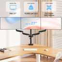 MOUNTUP Triple Monitor Stand Mount - 3 Monitors Desk Mount for Computer Screens Up to 27 inch, Triple Monitor Arm, Heavy Duty Monitors Stand, Each Arm Holds 4.4-19.8 lbs, Black