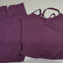 QBGJTD Womens Workout Sets Two Piece Cross Back Tank Top Matching High Waist Leggings Sets Gym Outfits Work Out Clothes (Purple, M)