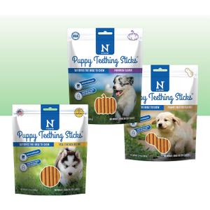 2 x N-Bone Puppy Teething Sticks Variety Pack, Chicken & Pumpkin & Peanut Butter Flavor, Total 3 Bags, 11.22-oz (EXP 12/06/27)