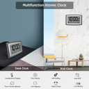 WallarGe Atomic Clock with Outdoor and Indoor Temperature - 12.5 Inch Self-Setting Digital Clock Large Display, Battery Operated Wall Clocks or Desk Clocks for Bedroom, Livingroom, Office