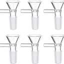 7 Pack Clear Glass Funnels with 14mm Tube Filter & Handle - Durable Lab/Kitchen Scientific Filter Funnel Set, Heavy-Downstem Design for Home Brewing, Chemistry & Cooking (Easy Clean)