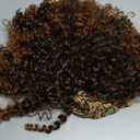 Aisaide Afro Kinky Curly Wig Headband Wigs for Black Women,Short Ombre Brown Wig with Headband Attached Natural Full Afro Wig HeadWrap 2 in 1 Synthetic