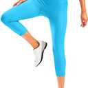 Women's 4D Padded Bike Pants High Waist Cycling Shorts Bicycle Capris 3/4 Biking Tights with Zipper Pockets (Medium)