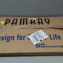 Pamray 33.5 Inch Small Computer Desk with Monitor Stand and Shelves