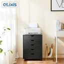 OLIXIS 5 Drawer File Cabinet with Wheels, Under Desk Storage Printer Stand