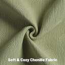 FUTEI Pack of 2 Chenille Decorative Throw Pillow Covers 20x20 Inch,Soft Cozy Striped Geometric Patterns Cushion Case,Modern Home Decor for Couch Bed Living Room,Olive Green