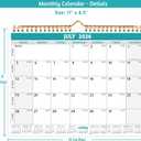 4 x Wall Calendar 2026-2027  Run Now to Jun 2027, 11 x 8.5 In, 20 Months Calendar, Small Monthly Calendar 2025-2027 Wall, with Thick Paper, Holidays, Julian Dates  Notes, Colorful Design