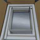 Jetec 3 Pieces Mirror Glass Vanity Tray Silver Ornate Makeup Tray Metal Vintage Octagonal Perfume Dresser Trays for Dresser Bedroom Bathroom Hotel, 3 Sizes