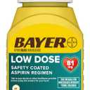 Bayer Aspirin Low Dose 81 mg, Enteric Coated Tablets, Doctor Recommended, Secondary Prevention of Cardiovascular Disease, 300 Safety Coated Tablets, Best By: 2027/01