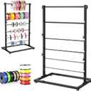 6 Tier Metal Ribbon Organizer, Height Adjustable Metal Spool Ribbon Holder Storage Organizer Rack for Craft Room Flower Shop Gift Wrapping Large Capacity