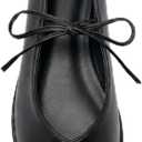 Lace Up Square Toe Ballet Flats for Women Cute Bow Slip On Mary Jane Flats Casual Ballerina Shoes (8, Black)