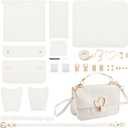 WADORN DIY Crossbody Bag Kits, PU Leather Purse Making Kit Sewing Shoulder Bag Kit with All Tool Set for Birthday Christmas Valentine Gift, 7.8 x 4.7 x 2.7 inch (White)