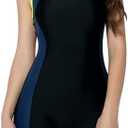 beautyin Swimsuit Women Boyleg One Piece Water Aerobic Competitive Bathing Suit L
