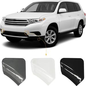 Car Front Bumper Tow Hook Cover Cap Towing Eye Fit for Toyota Highlander 2011 2012 2013 Trailer Cover 52120E060 521270E070 (White, Left Driver Side)