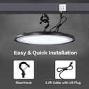 150W LED High Bay Lights with US Plug, 21000LM High Bay LED Shop Light, 5000K Daylight, IP65 Waterproof, UFO Commercial Warehouse Workshop Factory Barn Garage Lighting 2 Pack