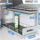 Biboraya Under Sink Organizer Upgrade To Professional Rails,2-Tier Dual Pull Out Cabinet Storage,Height Adjustable Slide Out Drawers For Bathroom Kitchen,1 Pack-21"Dx12.8"-16.9"H,Gun Gray