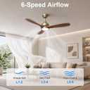 GREENEVER 52" Ceiling Fan with Light, Remote, Quiet DC & High CFM