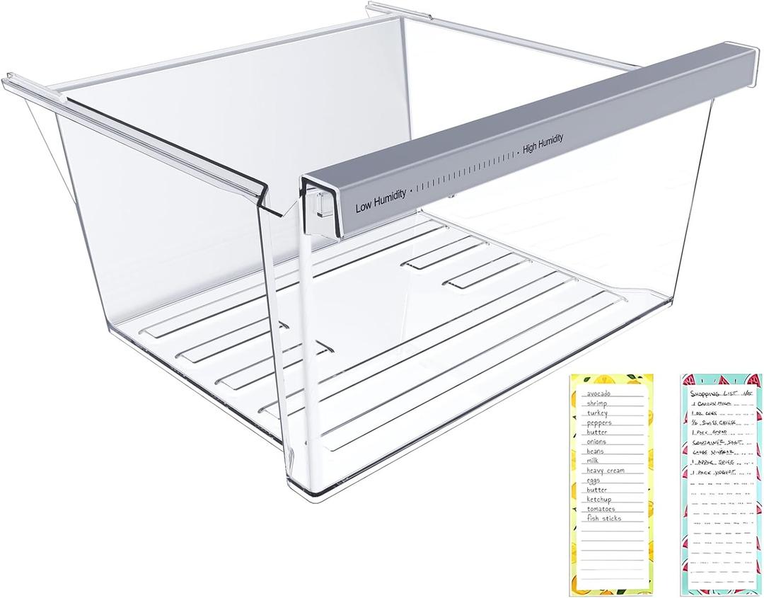 UPGRADED W11162443 Refrigerator Crisper Drawer Compatible with Whirlpool Crisper Drawer W11046494 Maytag Whirlpool Fridge Drawer Replacement Part WRS555SIHZ WRS325SDHZ WRS315SDHZ Refrigerator Drawers