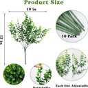 summer flower 10 Pack Artificial Boxwood Stems for Outdoors Unfading in The Sun Plastic Faux Plants Fake Foliage Shrubs Greenery for Garden Office Patio Wedding Farmhouse Indoor Decoration