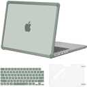 MOSISO Compatible with MacBook Pro 14 inch Case M5 2026 M4 M3 M2 M1 2025-2021 A3427 A3426 A3434 A3112 A3185 A3401 A2918 A2992 A2779 A2442,3 in 1 Kit Anti-Crack Hard Shell with TPU Bumper,Emerald Green