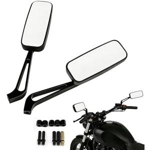 Motorcycle Rearview Mirror Aluminum Alloy Mirror Universal 8MM 10MM For Street Glide Road King Softail Sportster Iron 883 XL1200 Chopper Softail Boulevard M109R XSR700 XSR155 XSR400 (White)