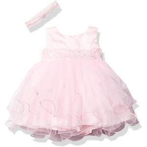 Pretty Me, USA Baby Girls' Sleeveless Tulle Ruffled Party Dress, Pink, S (3-6 Months)