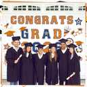 Landhoow 30 Pcs Graduation Car Magnets 2026 Senior Graduation Car Decoration Bumper Sticker Congrats Grad Magnet Magnetic Refrigerator Decal for Grad Parade Party Supplies(Orange, Blue)