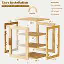 3-Tier Bread Box for Kitchen Countertop  Large Capacity Bread Storage for Homemade, Bamboo Farmhouse Counter Breadbox Organizer with Acrylic Window, Adjustable, Carry Handle