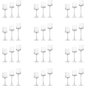 12 Sets (36 Pcs) Elegant Tea Light Glass Candle Holders Wedding Table Centrepiece Suitable for Candles Under 6cm (2.36") in Diameter (12SETS Clear)