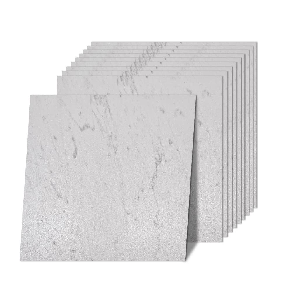 Norine Peel and Stick Floor - 12 x 12 Inch Self Adhesive Marble Vinyl Flooring, Waterproof Removable Sticker Tiles for Bedroom, Bathroom, Kitchen - 20 Pack 